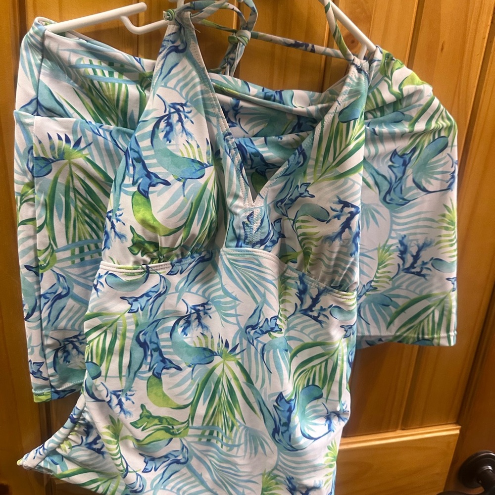 Tropical Print Swimsuit Set